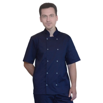 Bluza kucharska granatowa na napy elastyczna krótki rękaw roz.3XL